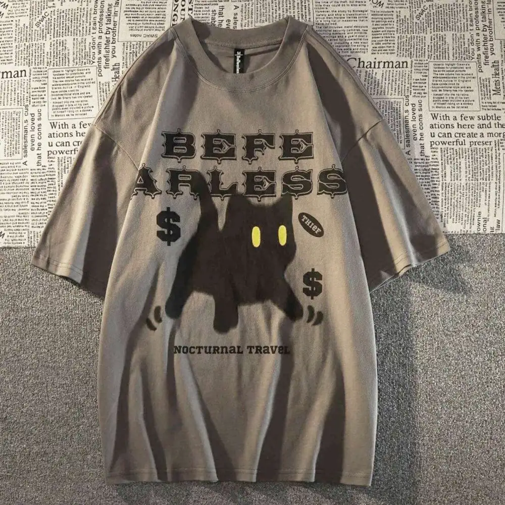 Cat Fearless Graphic T-Shirt