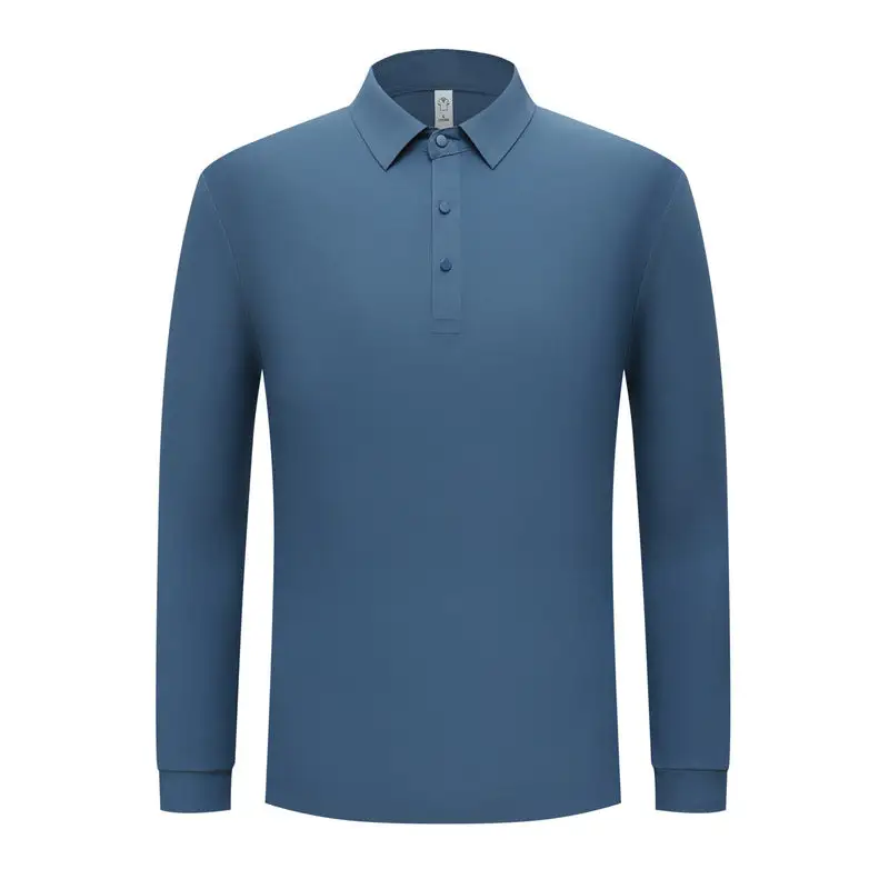 Men's Snap-Button Long-Sleeve Polo Shirt