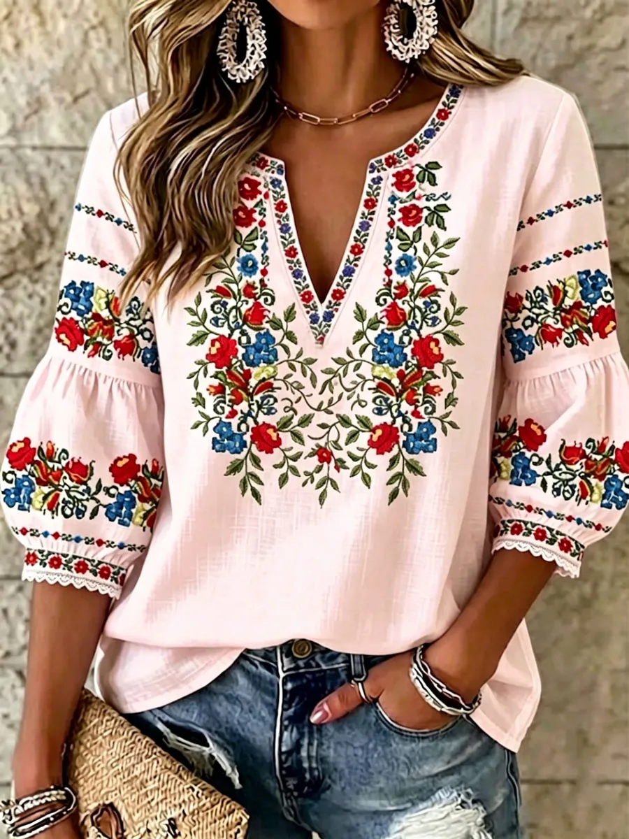 Women's German Bavarian style floral top