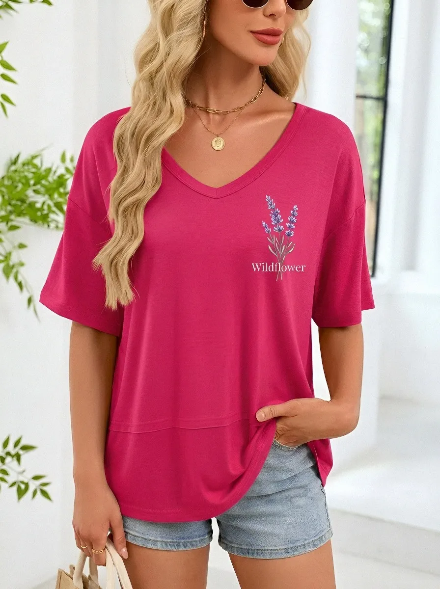 Wildflower Lavender Floral T-Shirt