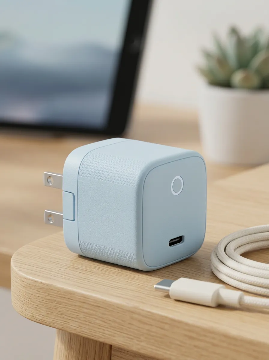 Pastel Blue Textured Wall Charger