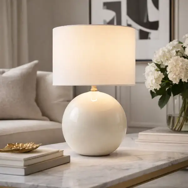 Minimalist Modern Ceramic Metal Jute Table Lamp