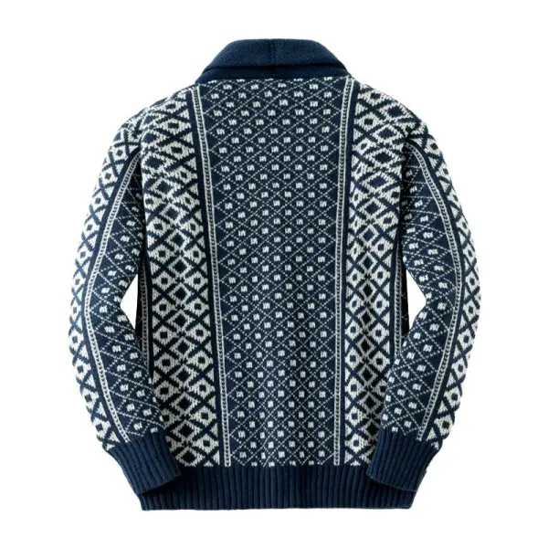 Jacquard Knit Buttoned Cardigan