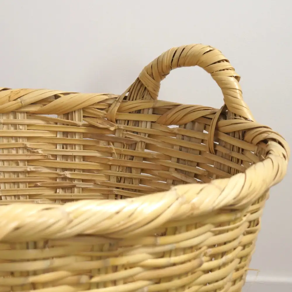 Rigid Reed Firewood Storage Basket