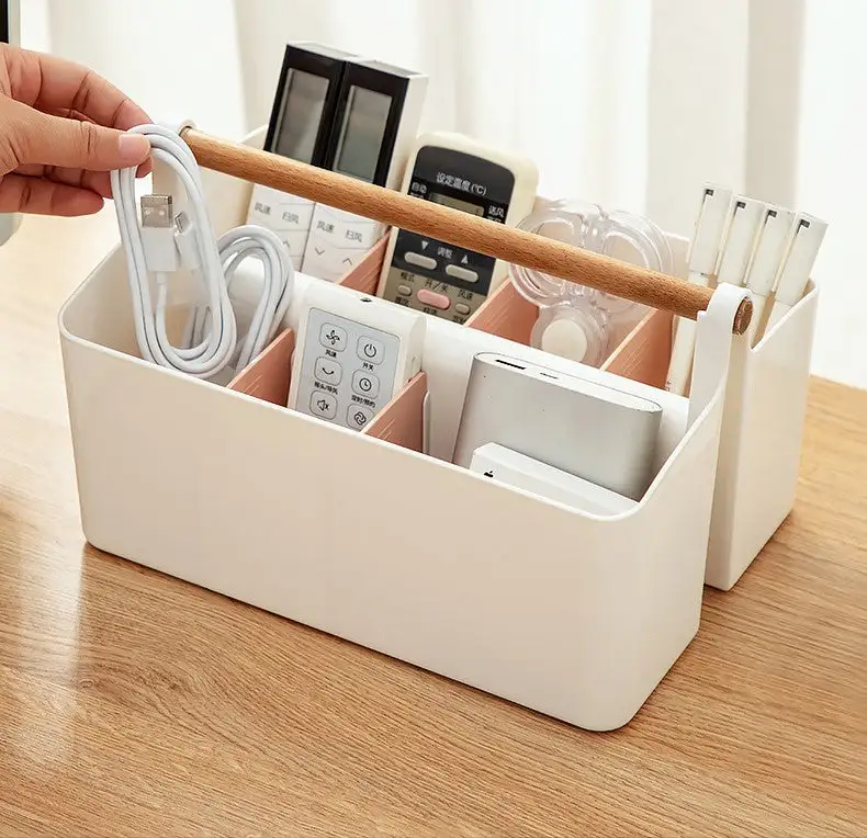 Storage Caddy With Adjustable Dividers Pink