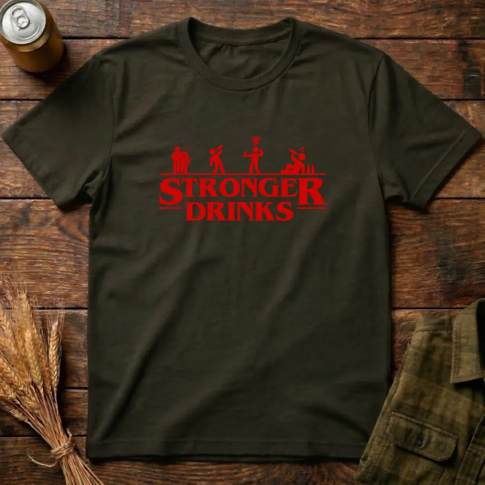 Stronger Drinks Graphic Cotton T-Shirt