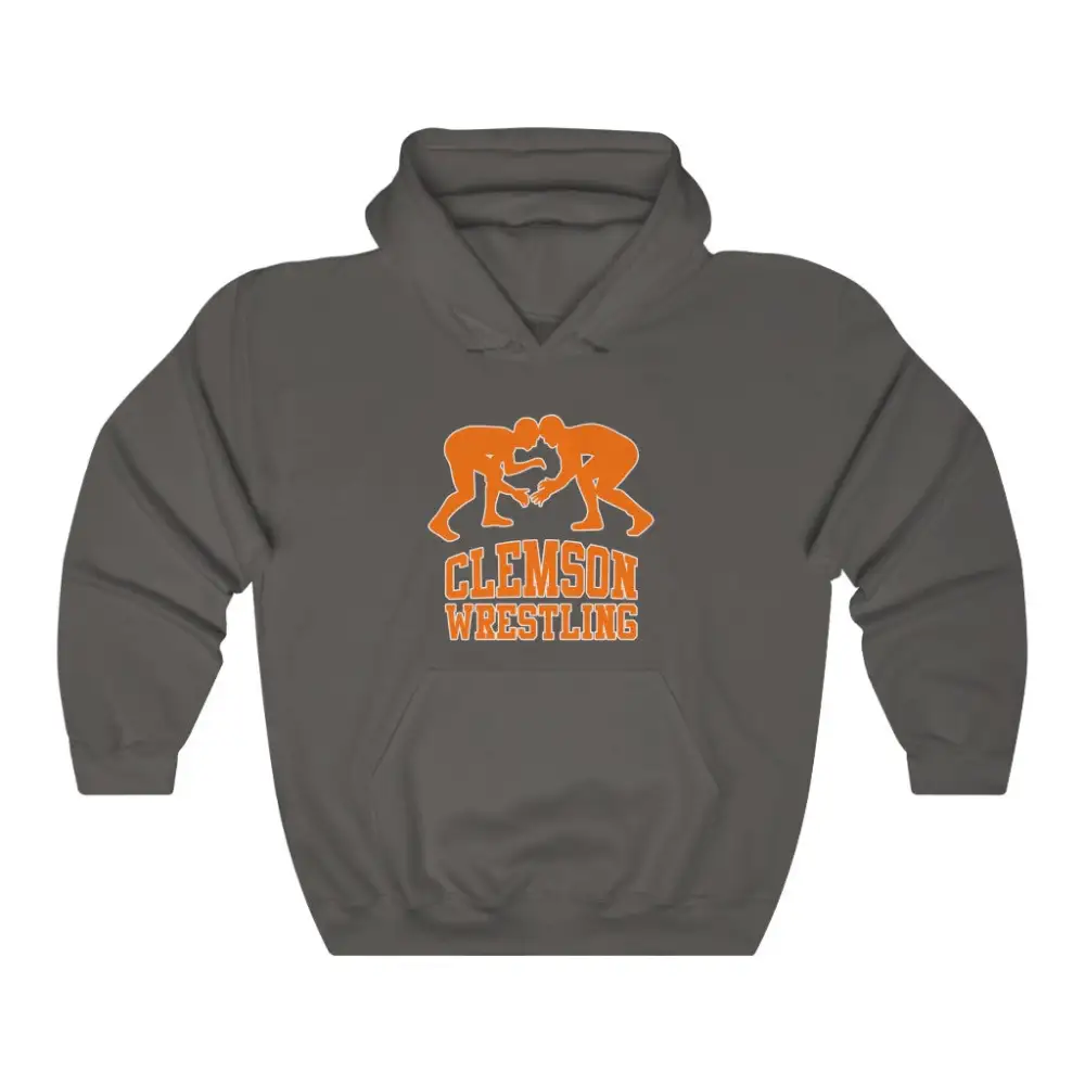 Relaxed Retro Text Wrestling Graphic Pullover Hoodie
