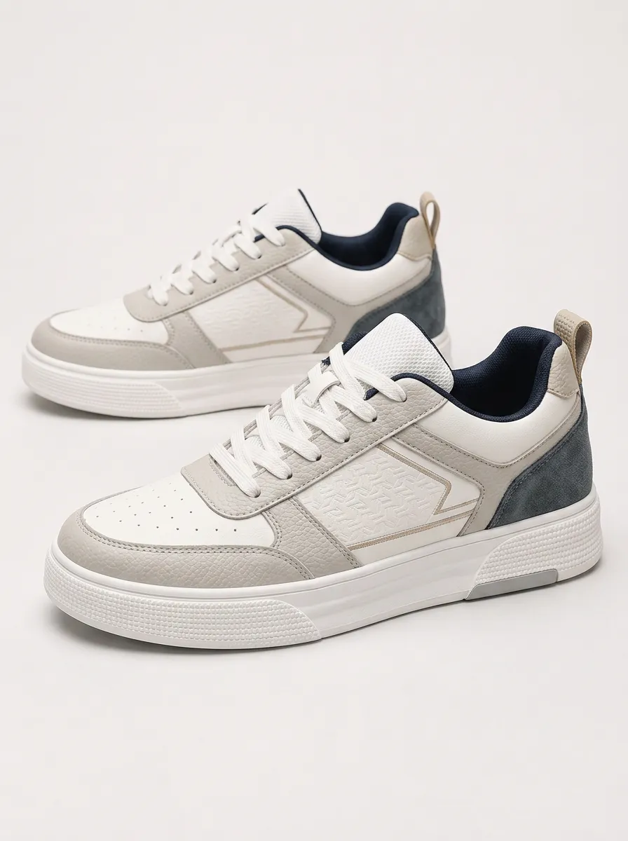Men's Street Casual Geometric Pattern Embossed Patterned Graphic Skate Shoes