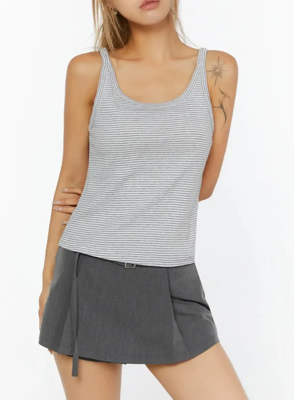 U-Neck Striped Tank Top