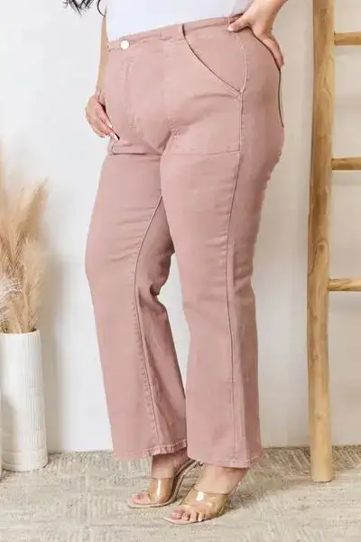 High Rise Ankle Flared Denim Jeans