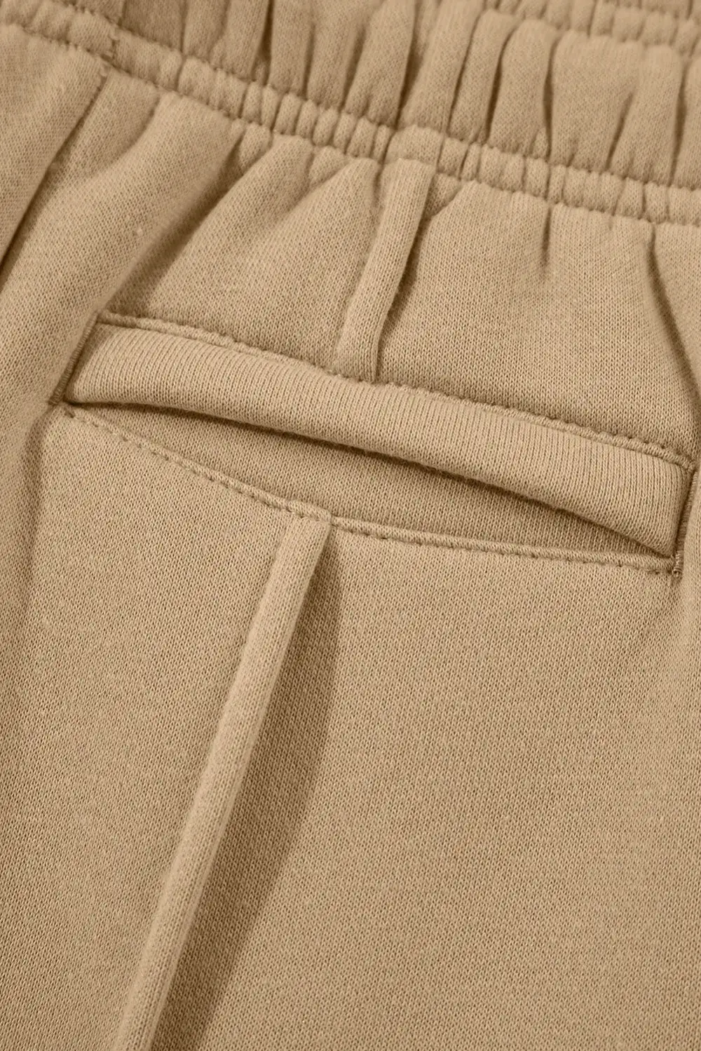 Textured Drawstring Wide Leg Pants With Pocket