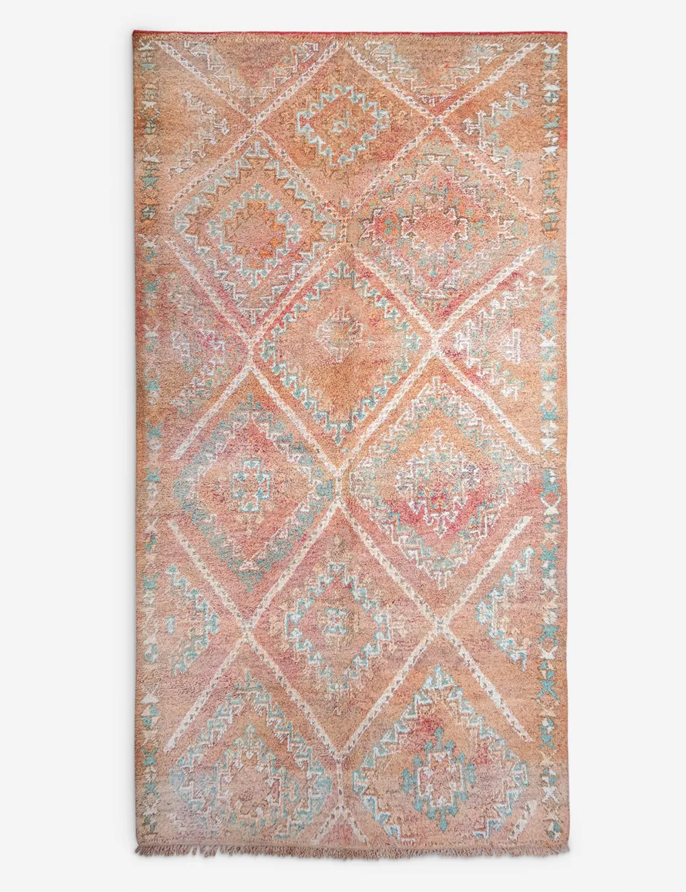 Warm Distinctive Moroccan Inspired Hand Knotted Wool Area Rug