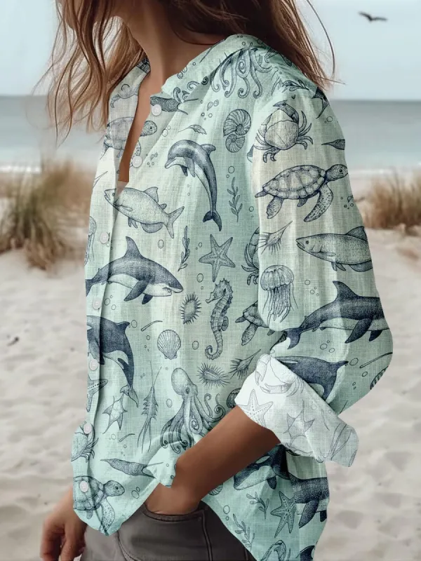 Ocean Creature Print Shirt