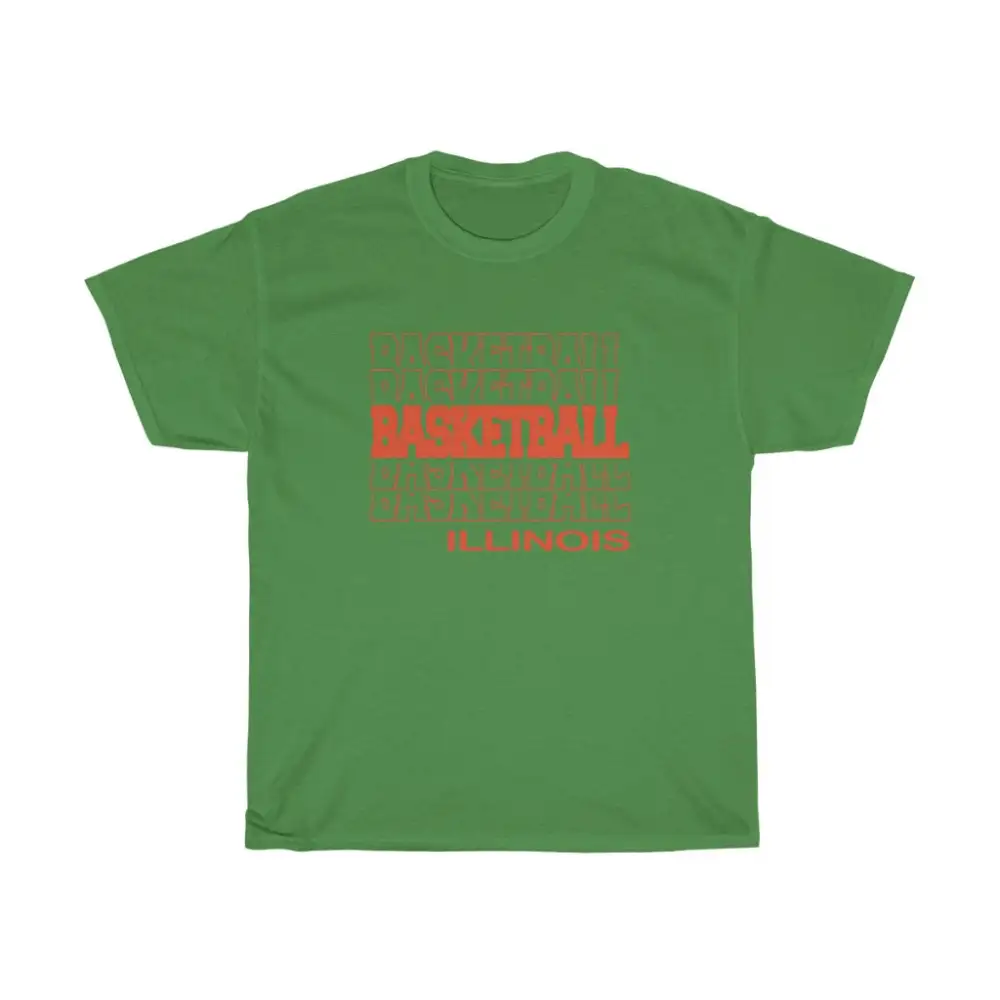 Basketball Illinois in Modern Stacked Lettering