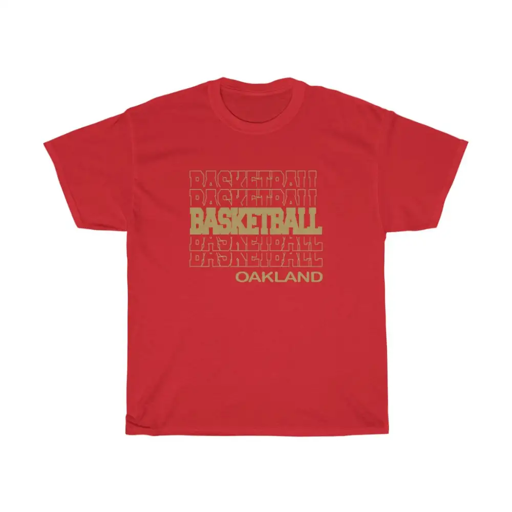 Basketball Oakland in Modern Stacked Lettering