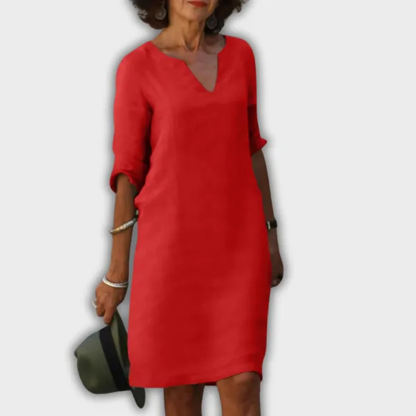 V-Neck Relaxed Casual Dress