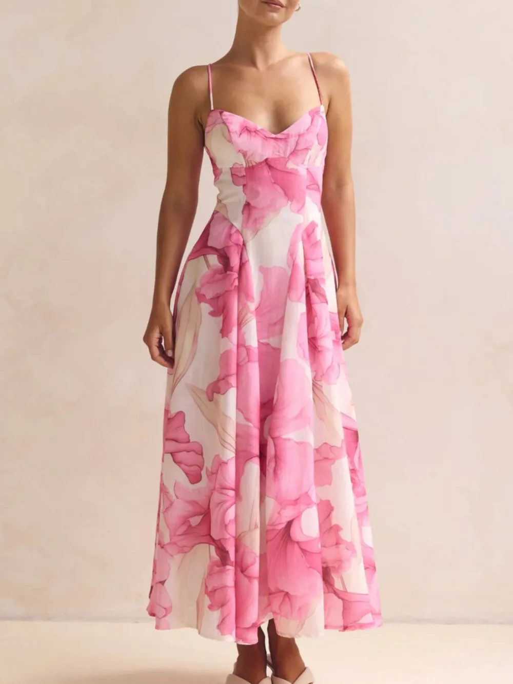 Spaghetti Spaghetti Strap Midi Dress