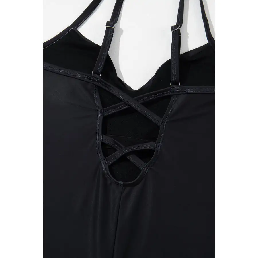 Women's Crisscross V-Neck One-Piece Swimsuit
