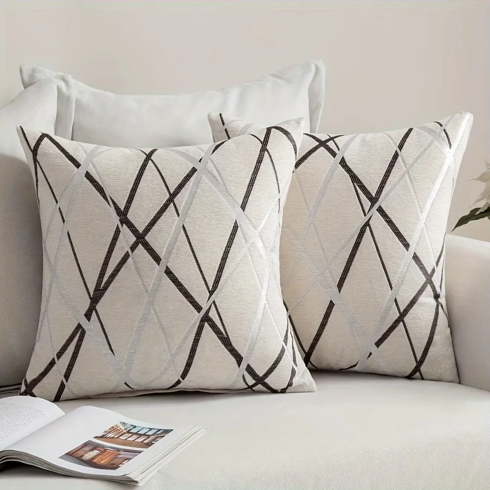 2 Pcs Geometric Pattern Decorative Pillow