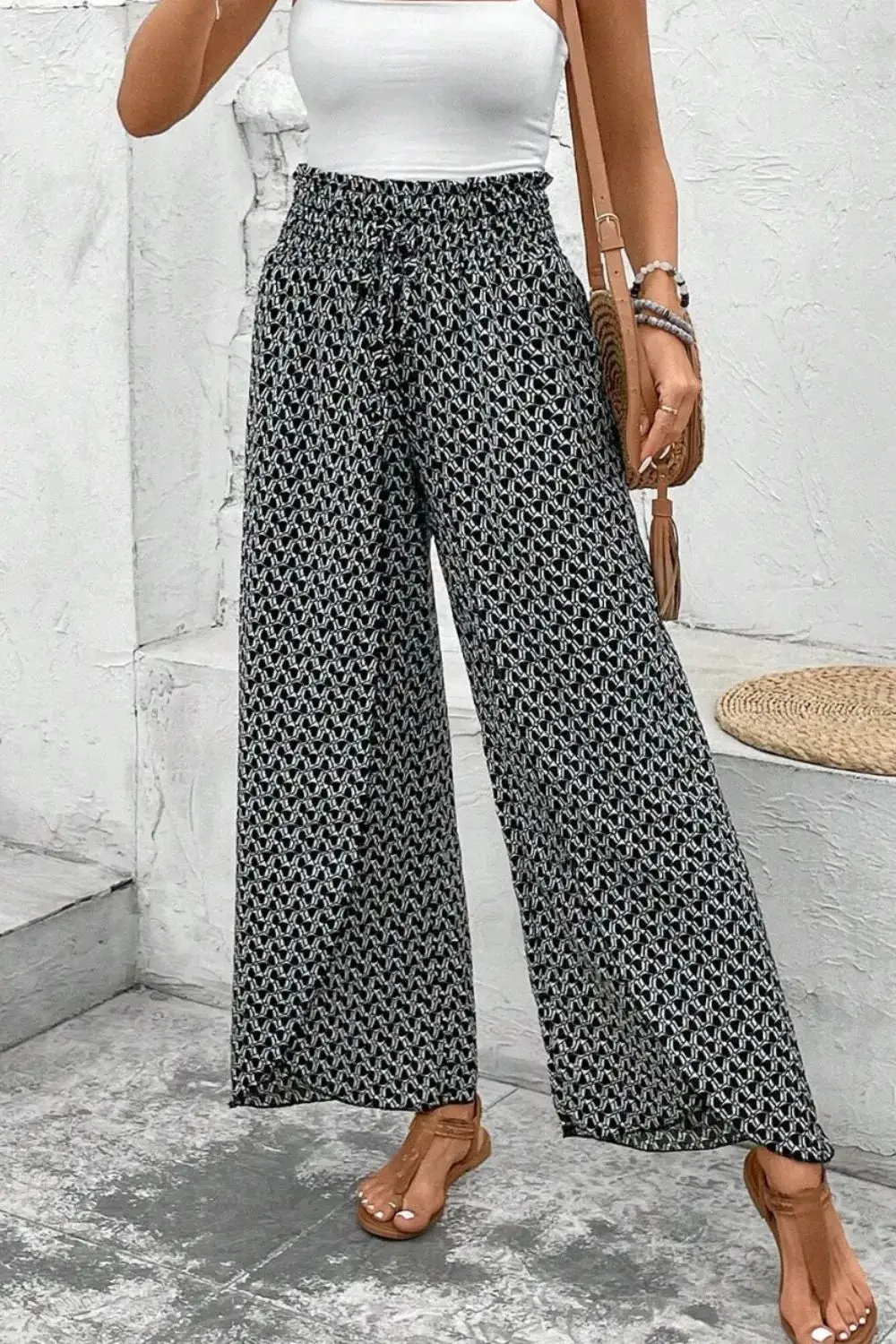 Wide Leg Printed Pants