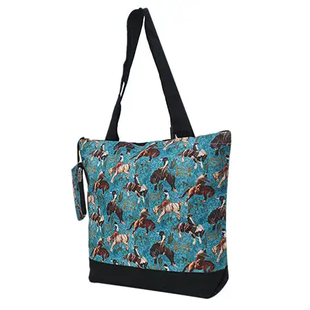 Western Equestrian Canvas Tote Bag