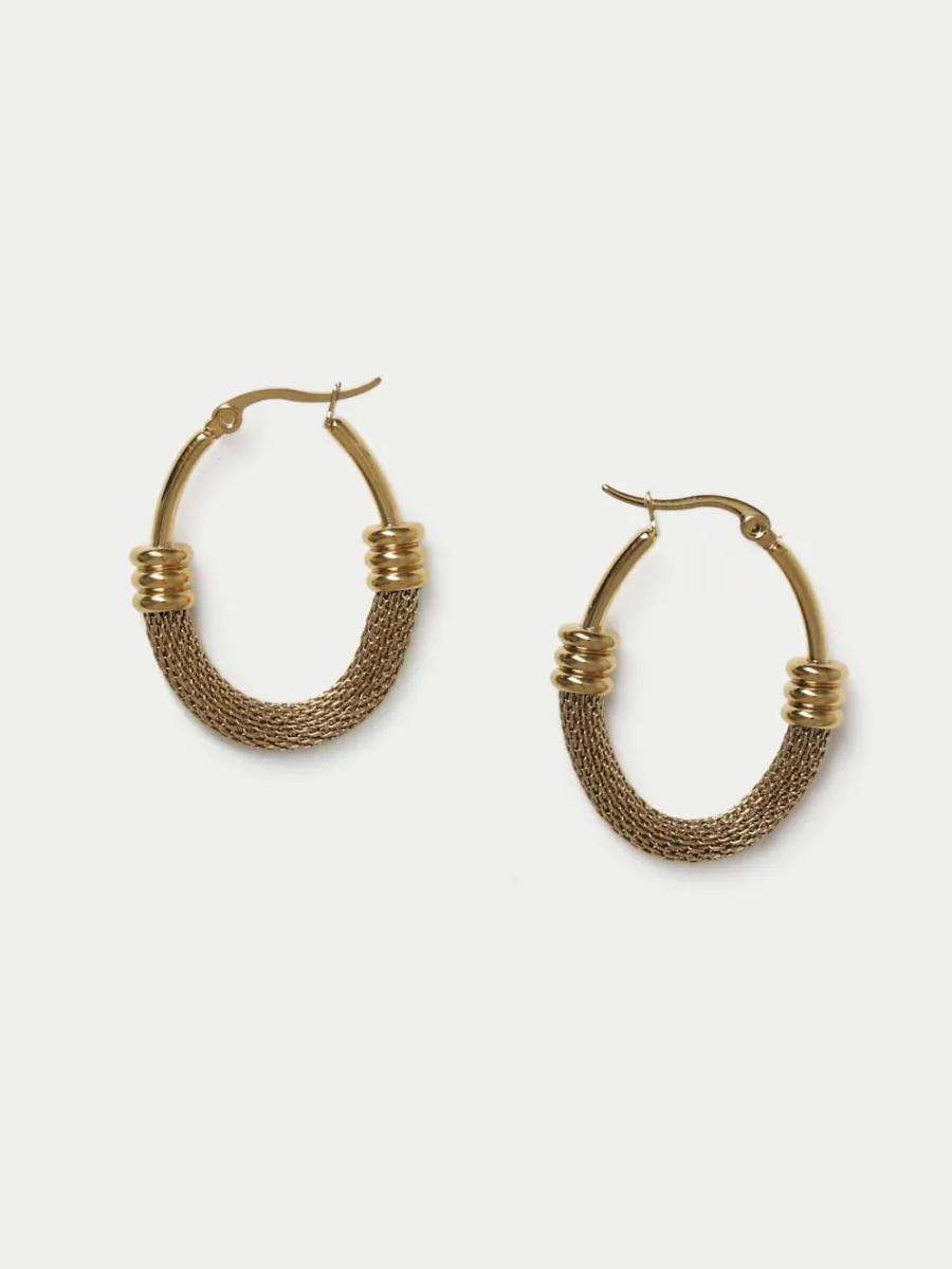 Gold Mesh Hoop Earrings