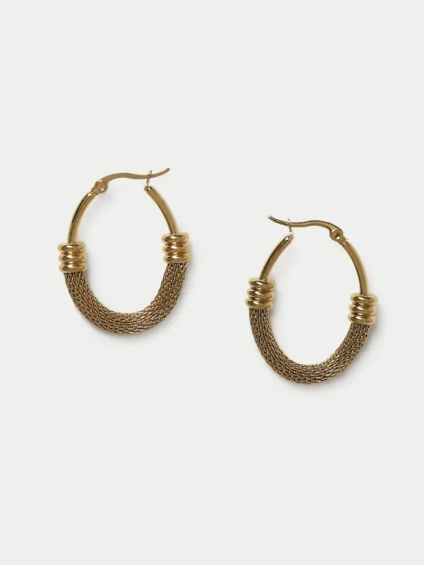 Gold Mesh Hoop Earrings