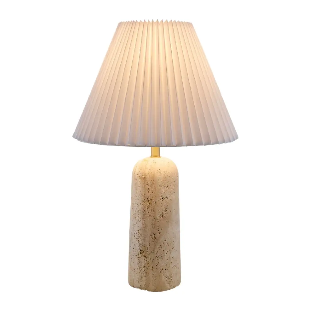 Empire Shade Travertine Table Lamp