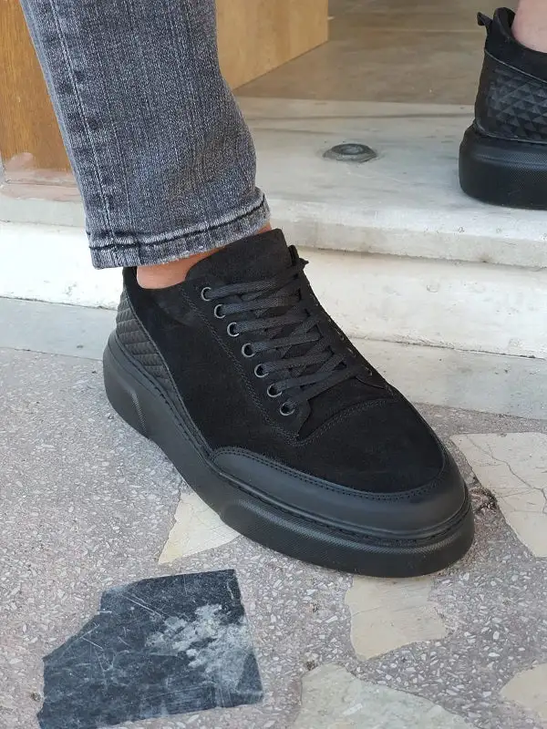 Leather High-Top Suede Sneakers