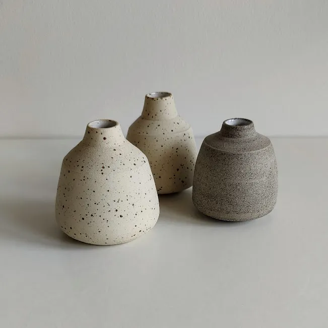 Raw Stoneware Bud Vase