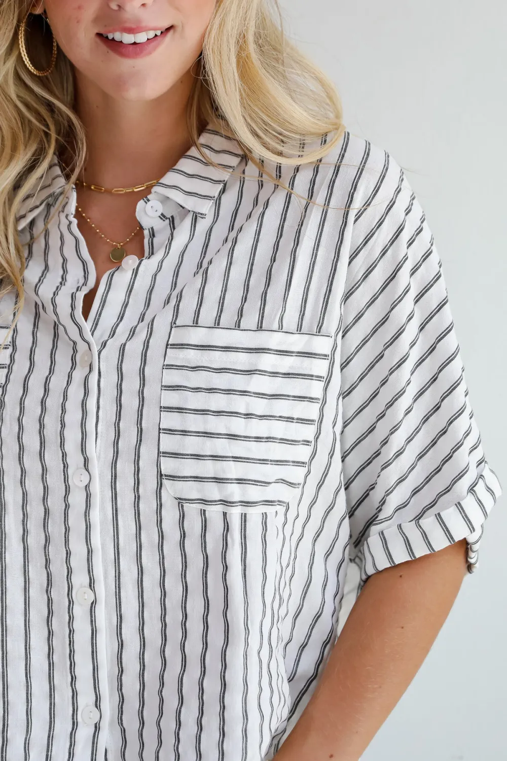 White Striped Blouse