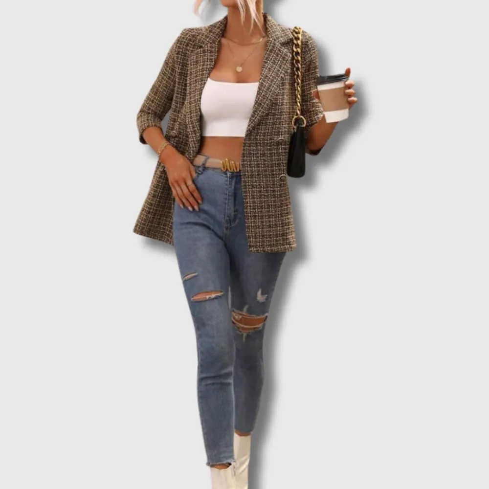 Cropped Textured Blazer