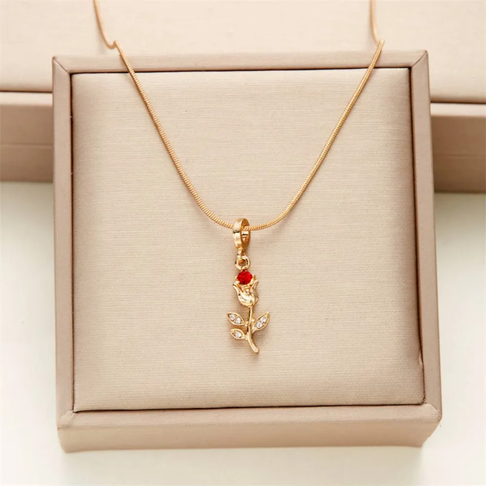 Rhinestone Floral Necklace