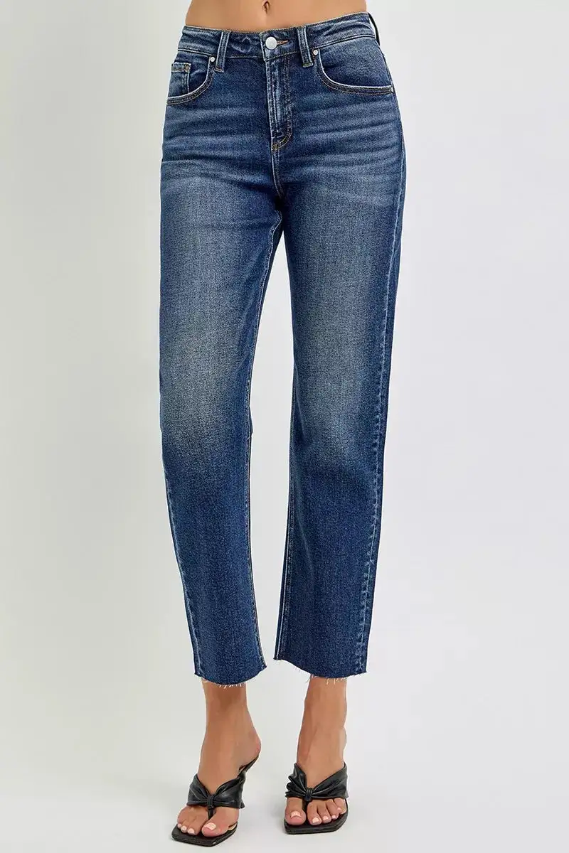 High Rise Slim Barrel Jeans