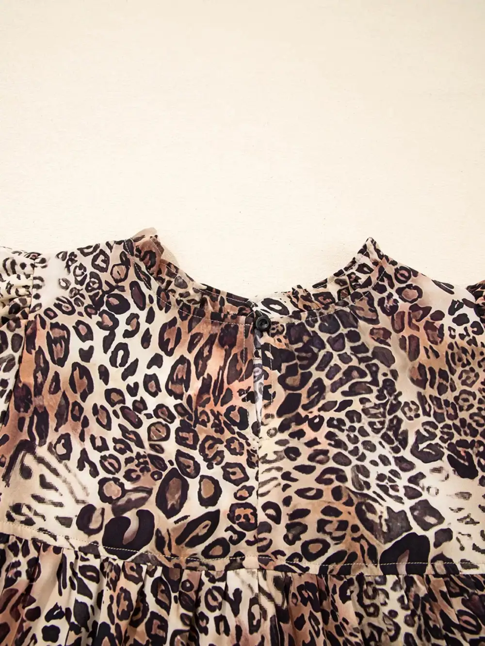 Animal Print Ruffle Long Sleeve Mini Dress