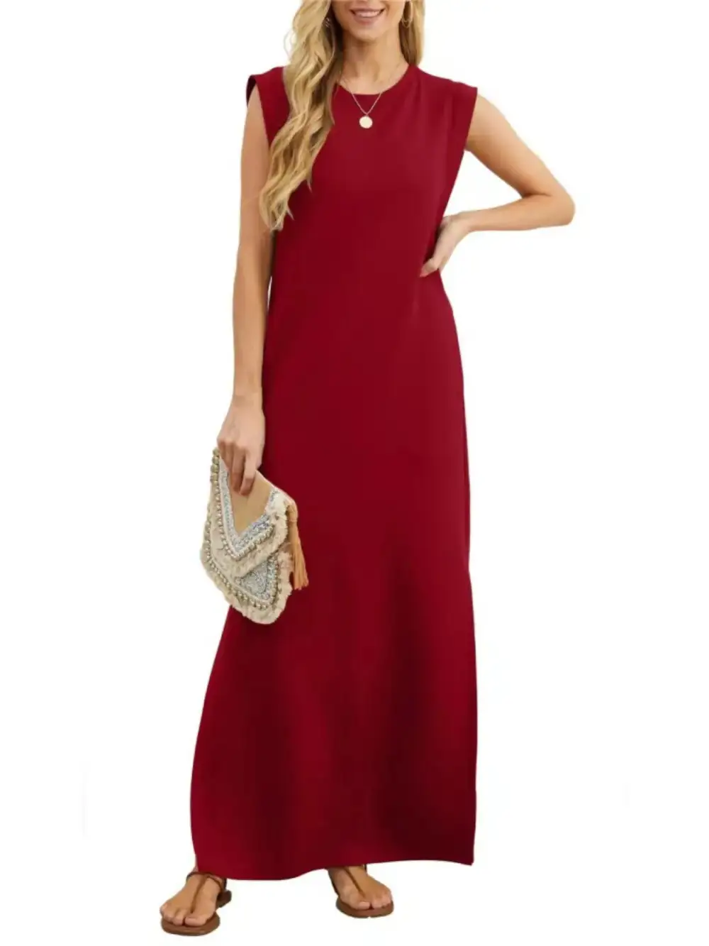 Tank Slit Round Maxi Dress