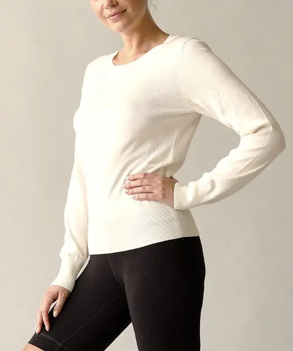 Bamboo Sweater Crew Neck Top Sweatshirt
