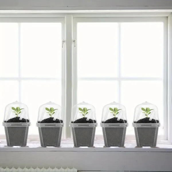 8 Pcs Wooden Plant Caddy With Wheels