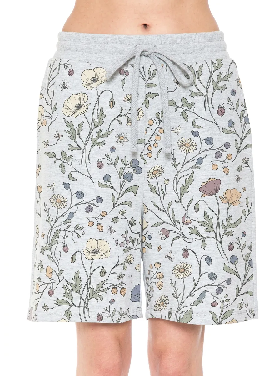 Women's Botanical Garden Wildflower Printed Drawstring Shorts