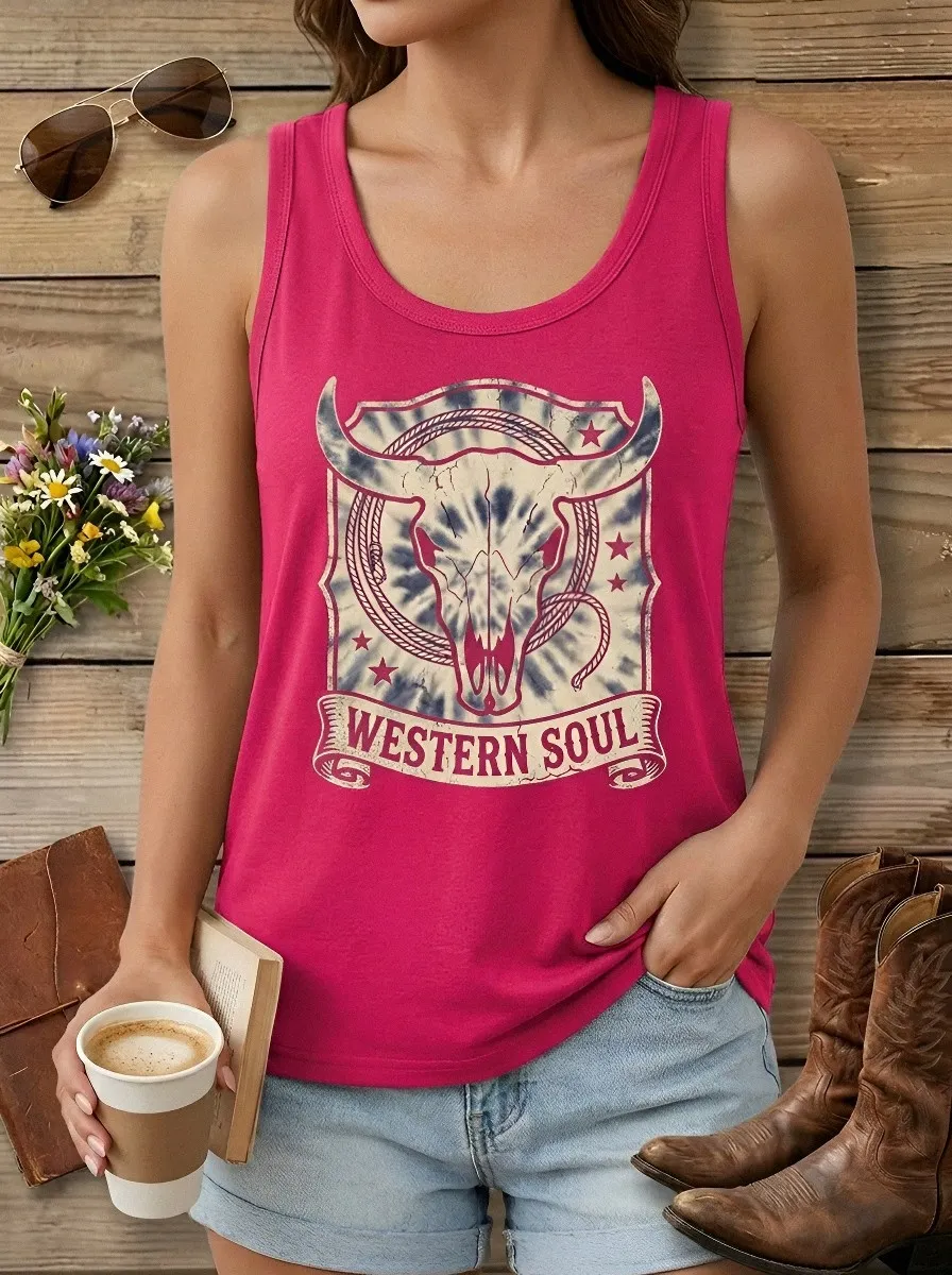 Western Soul Cow Tank Top Everyday