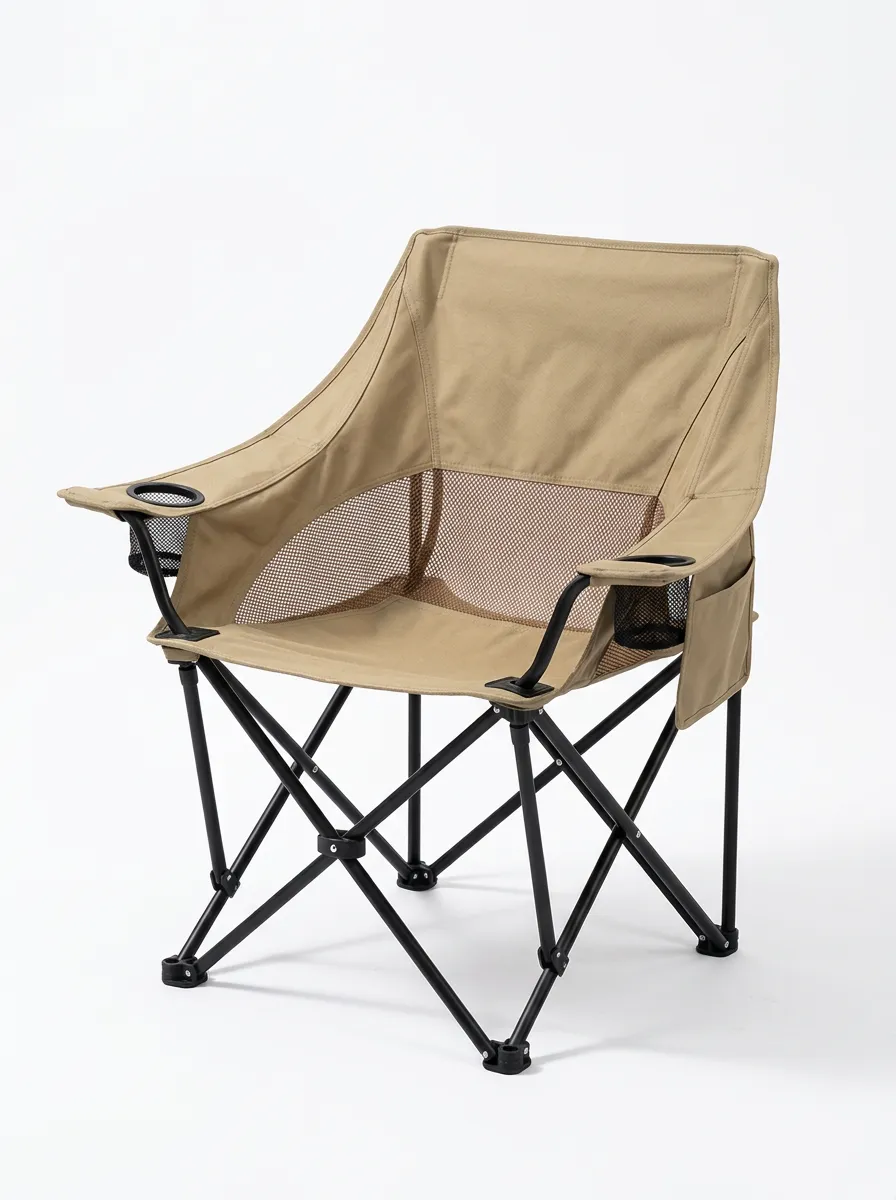 Camping Mesh Cup-Holder Folding Chair