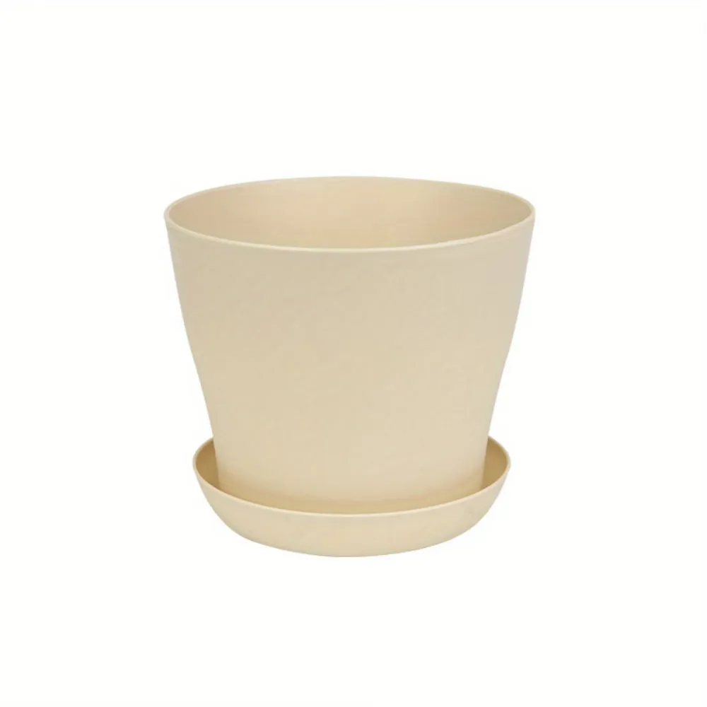 Colorful Plastic Plant Pot with Drainage Tray