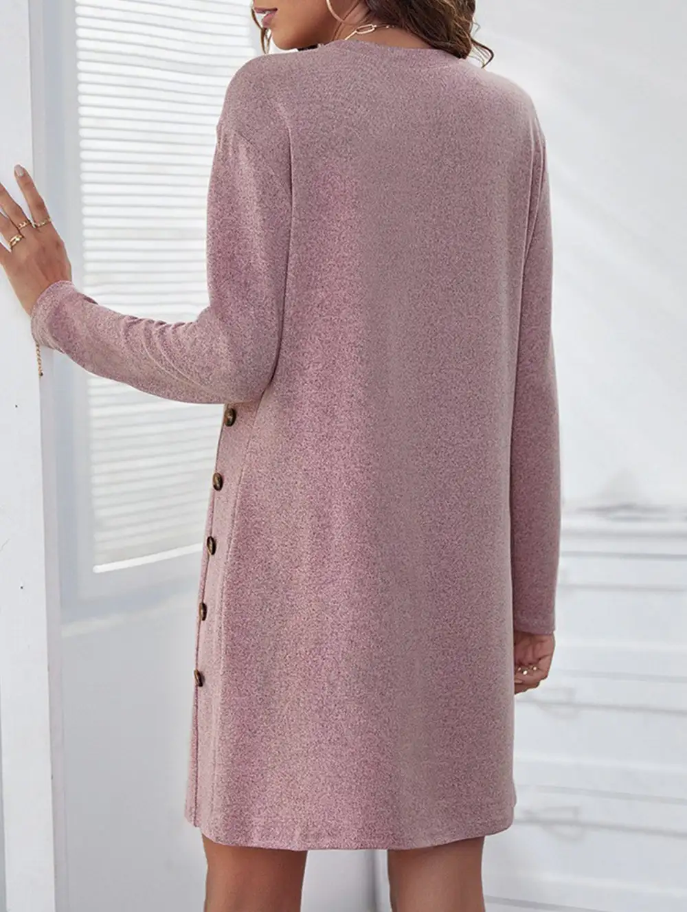 Loose Round Neck Mini Dress