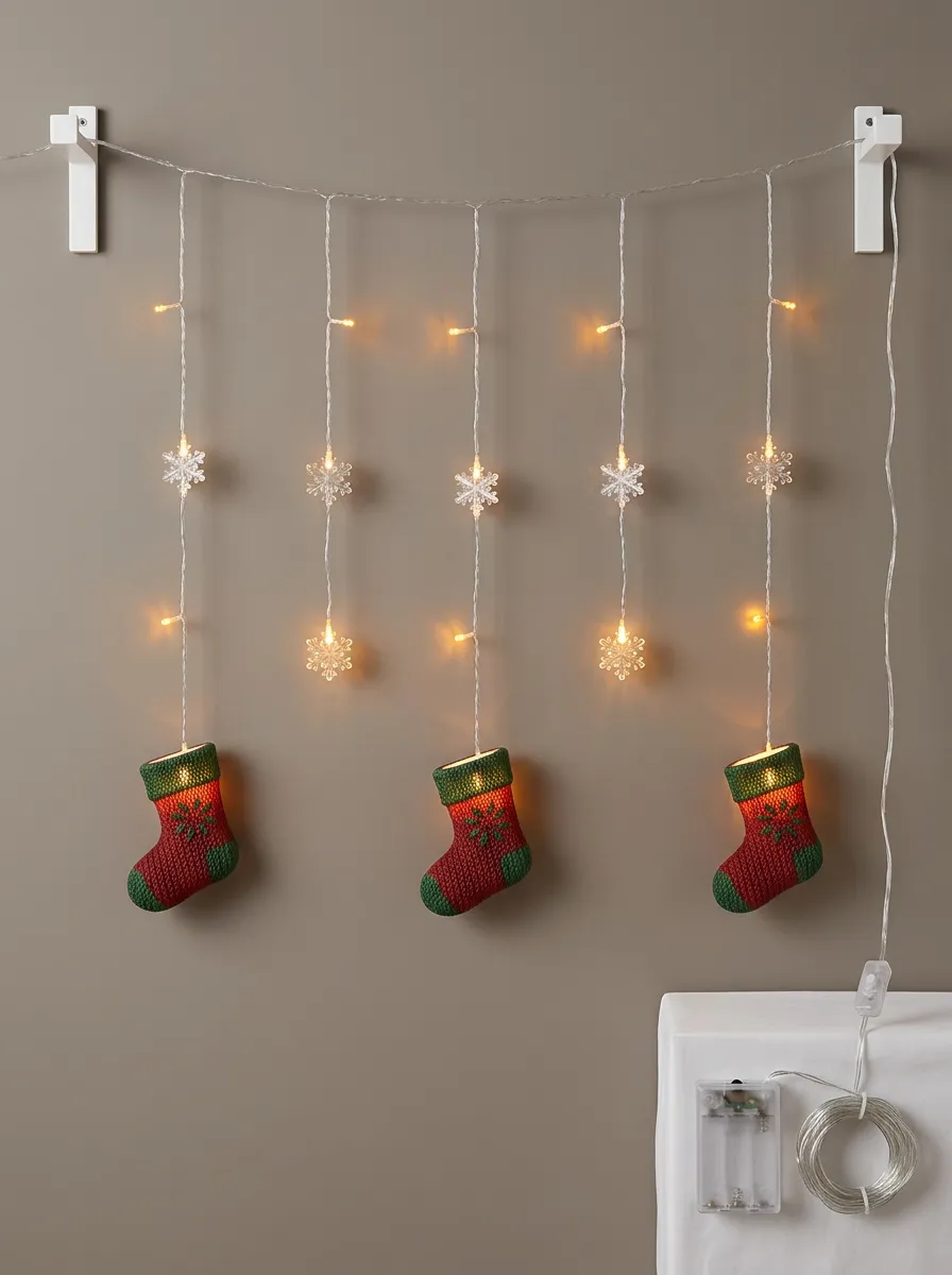 Snowflake Stocking Christmas LED String Lights
