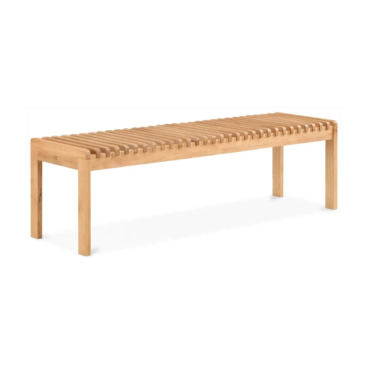Slatted Wooden Accent Bench