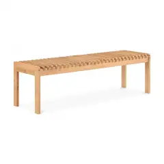 Slatted Wooden Accent Bench