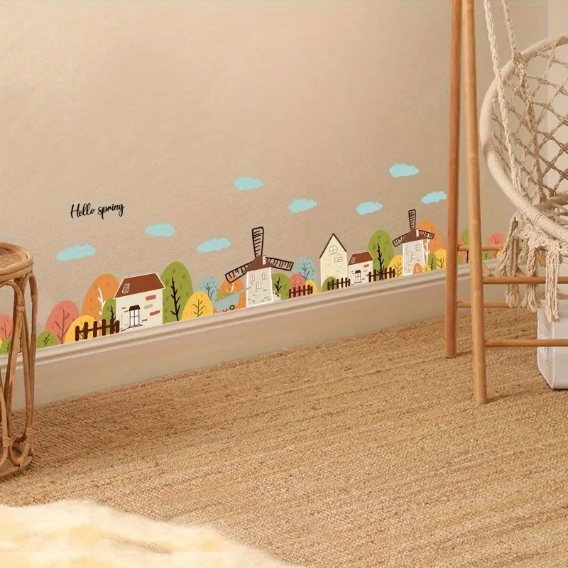 Cartoon Town Baseboard Decal