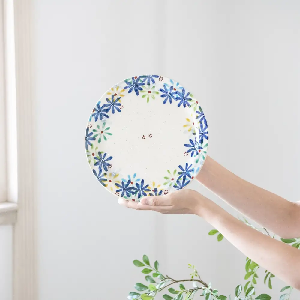 Floral Round Textured Dinner Plate