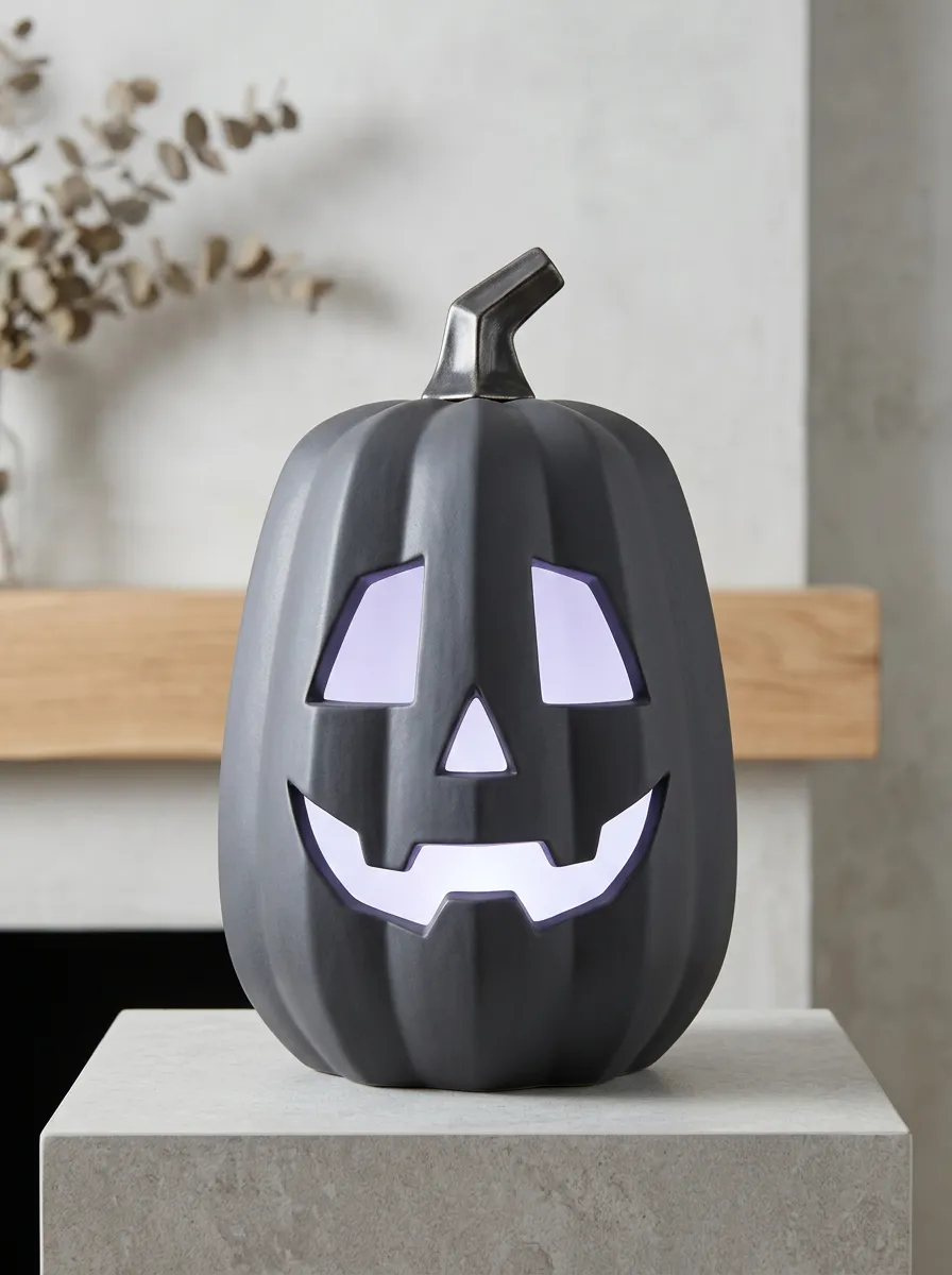 Halloween Carved Gothic Jack-O-Lantern LED Table Ornament