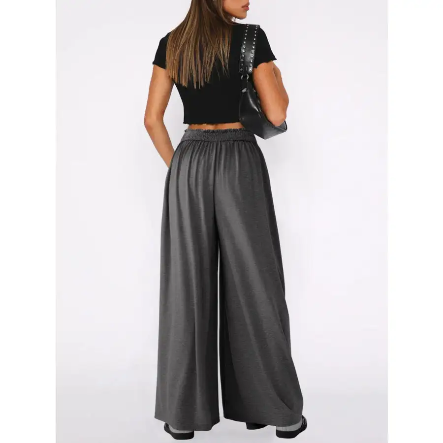 Relaxed High Waist Wide Leg Pants